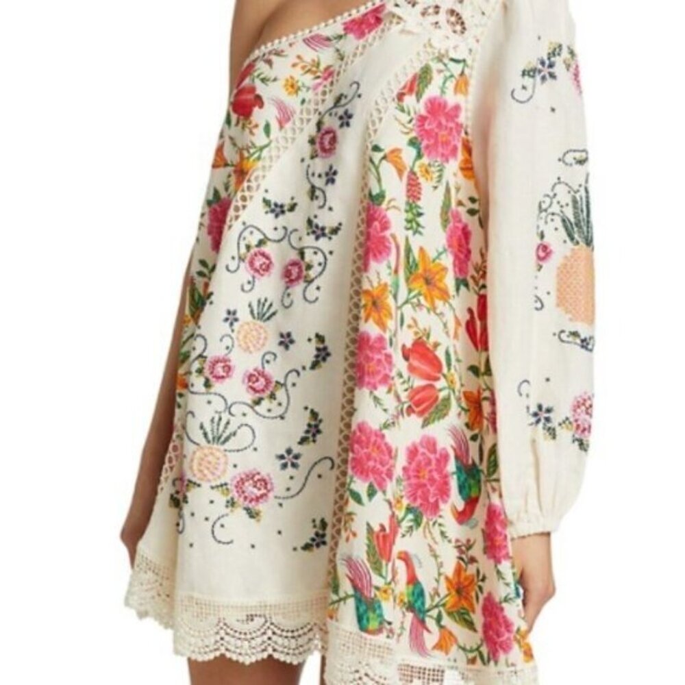 Farm Rio Toucan's Garden‎ One-Shoulder Printed Dress - Size Small - Picture 4 of 7